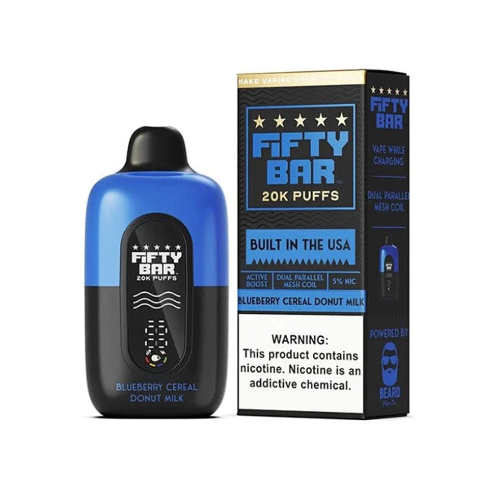 Blueberry Cereal Donut Milky Fifty Bar V2 20K Puffs Disposable Vape