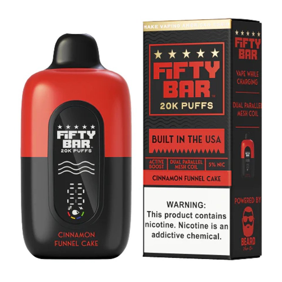 Cinnamon Funnel Cake Fifty Bar V2 20K Puffs Disposable Vape