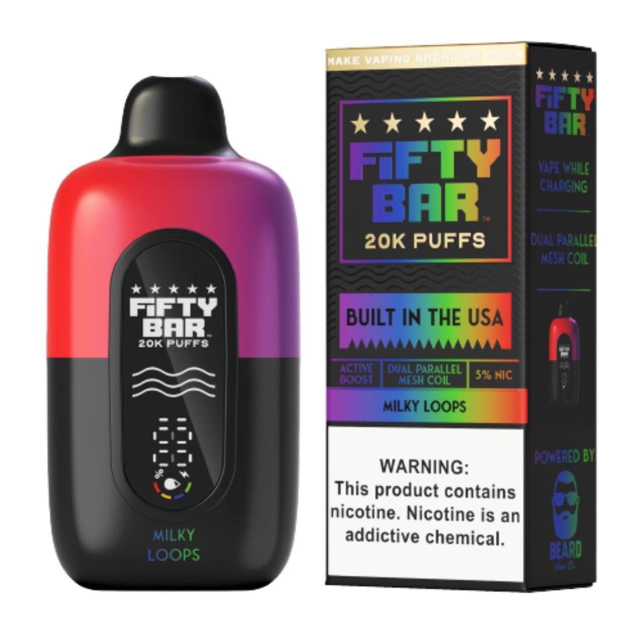 Milky Loops Fifty Bar V2 20K Puffs Disposable Vape
