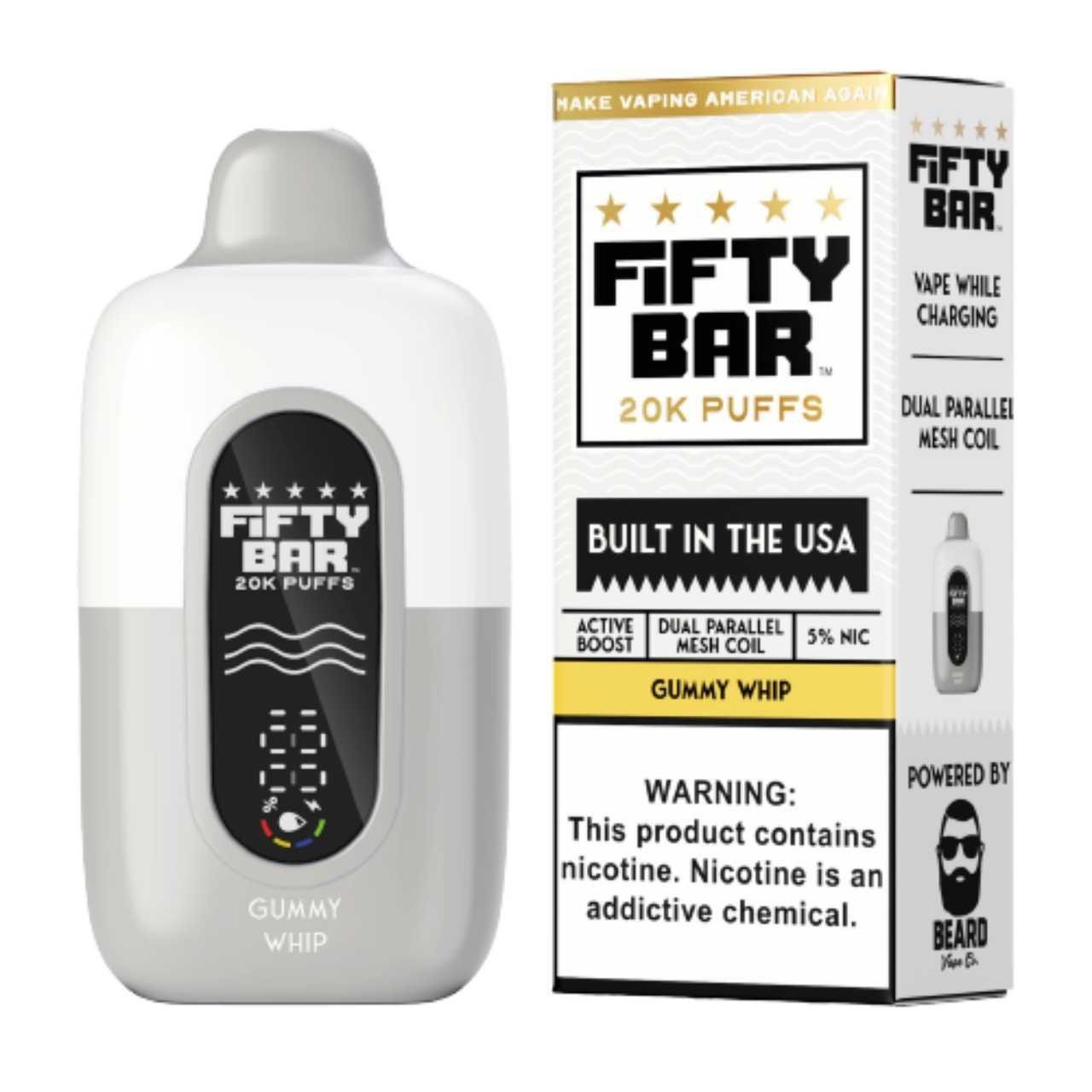 Gummy Whip Fifty Bar V2 20K Puffs Disposable Vape