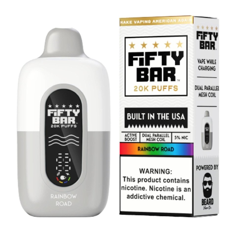 Rainbow Road Fifty Bar V2 20K Puffs Disposable Vape
