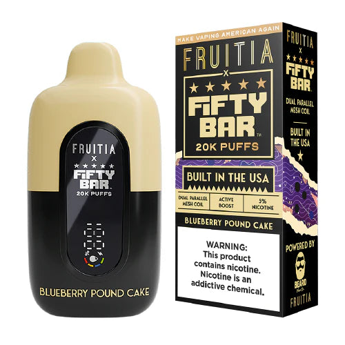 Blueberry Pound Cake Fruitia X Fifty Bar V2 20K Puffs Disposable Vape - 18mL