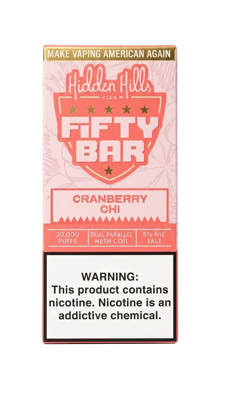 Cranberry Chi Hidden Hills x Fifty Bar 20k Puffs Disposable Vape
