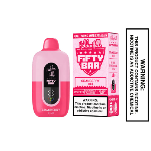 Cranberry Chi Hidden Hills x Fifty Bar 20k Puffs Disposable Vape