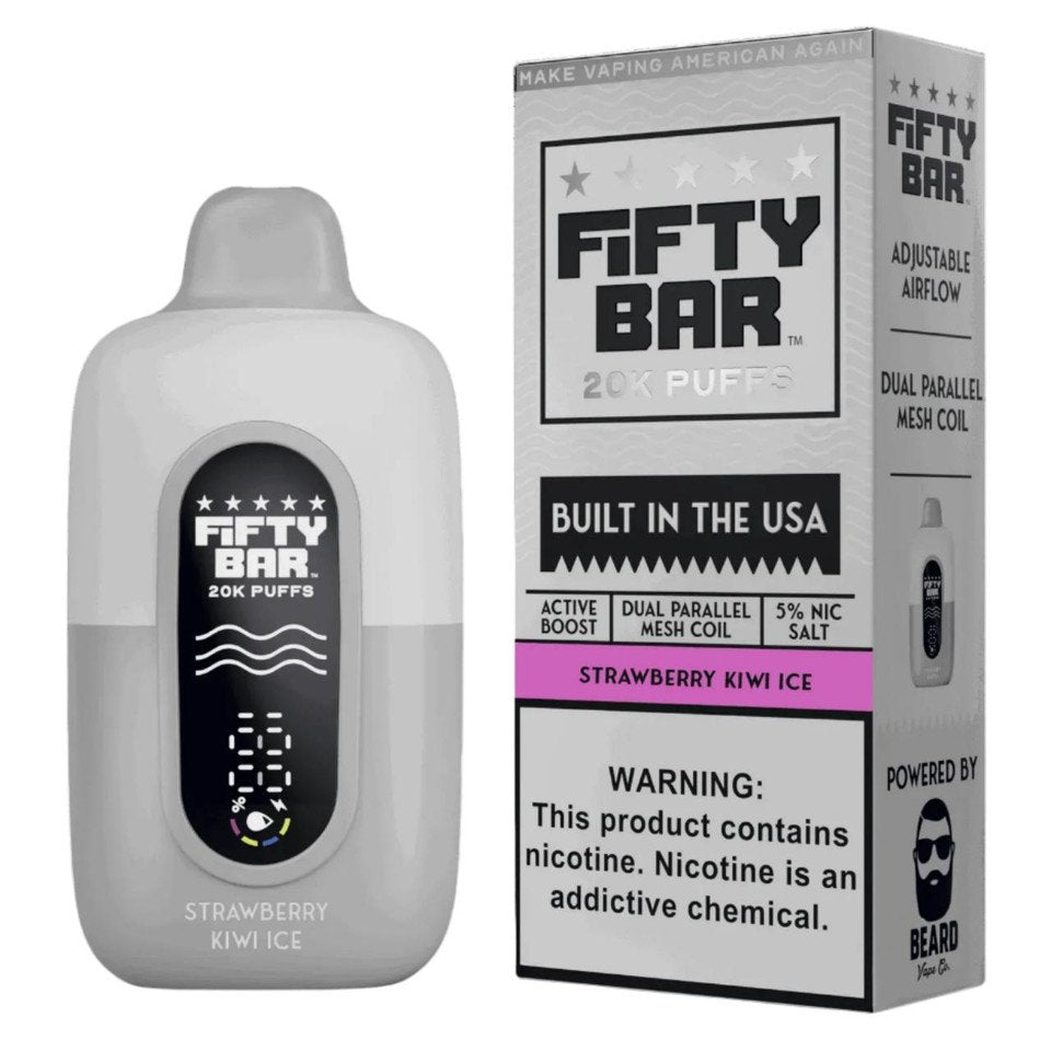 Strawberry Kiwi Ice Fifty Bar V2 20K Puffs Disposable Vape