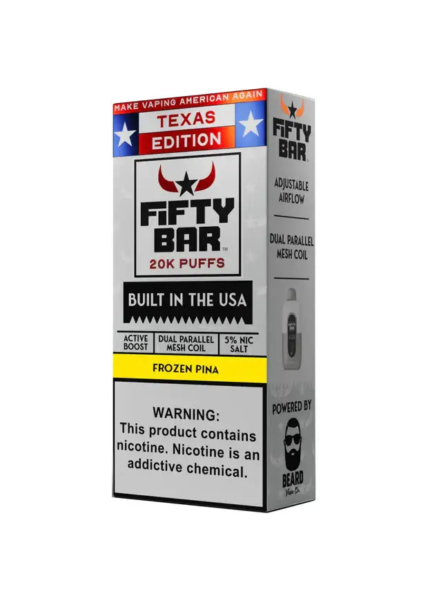 Frozen Pina Texas X Fifty Bar 20k Puffs Disposable Vape