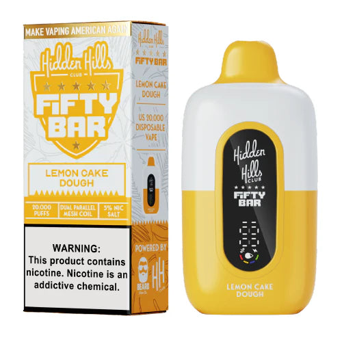 Lemon Cake Dough Hidden Hills x Fifty Bar 20k Puffs Disposable Vape