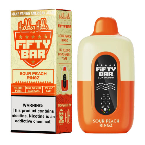 Sour Peach Ringz Hidden Hills X Fifty Bar Disposable Vape