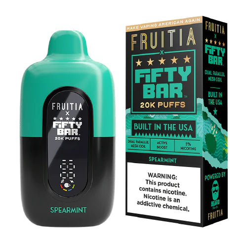 Spearmint Fruitia X Fifty Bar V2 20K Puffs Disposable Vape - 18mL