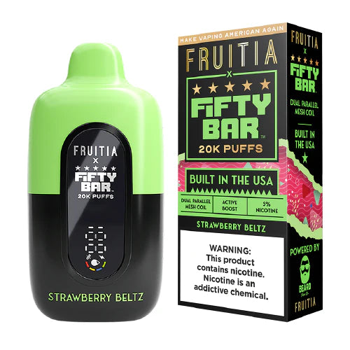 Strawberry Beltz Fruitia X Fifty Bar V2 20K Puffs Disposable Vape - 18mL