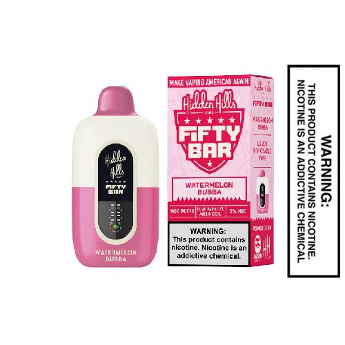 Watermelon Bubba Hidden Hills x Fifty Bar 20k Puffs Disposable Vape