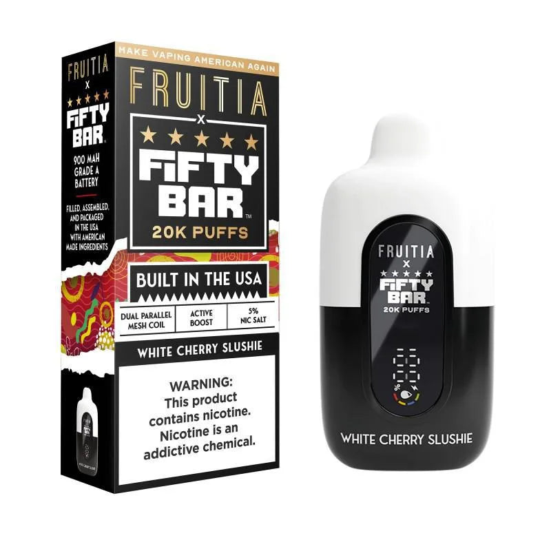White Cherry Slushy Fruitia X Fifty Bar V2 20K Puffs Disposable Vape - 18mL