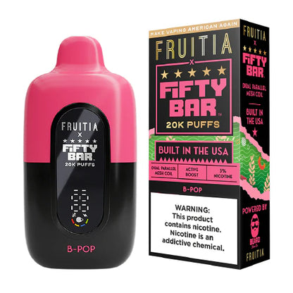 B-Pop Fruitia X Fifty Bar V2 20K Puffs Disposable Vape - 18mL
