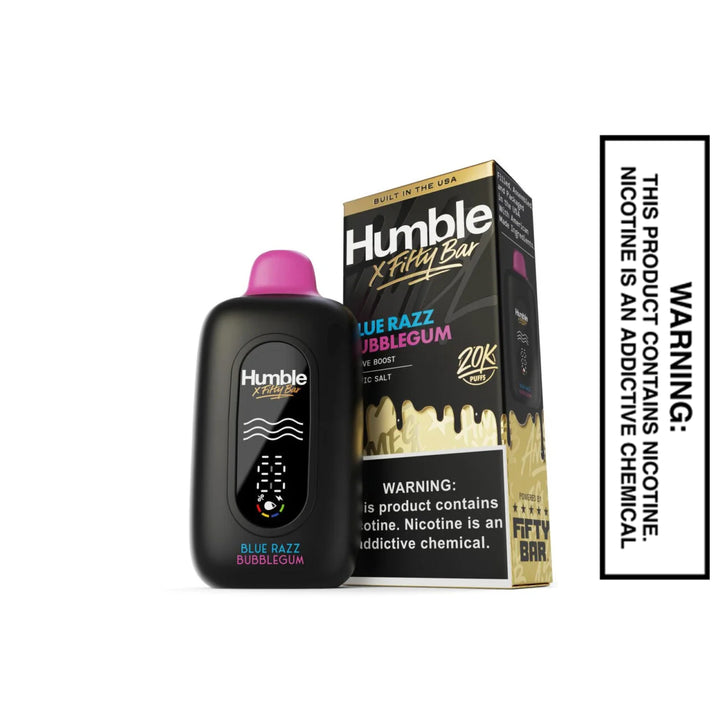 Blue Razz Bubblegum Humble X Fifty Bar 20000 Puffs Disposable