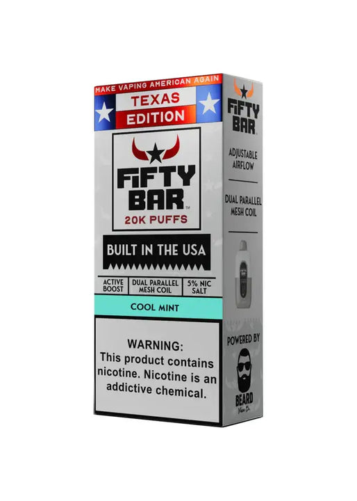 Cool Mint Texas X Fifty Bar 20k Puffs Disposable Vape