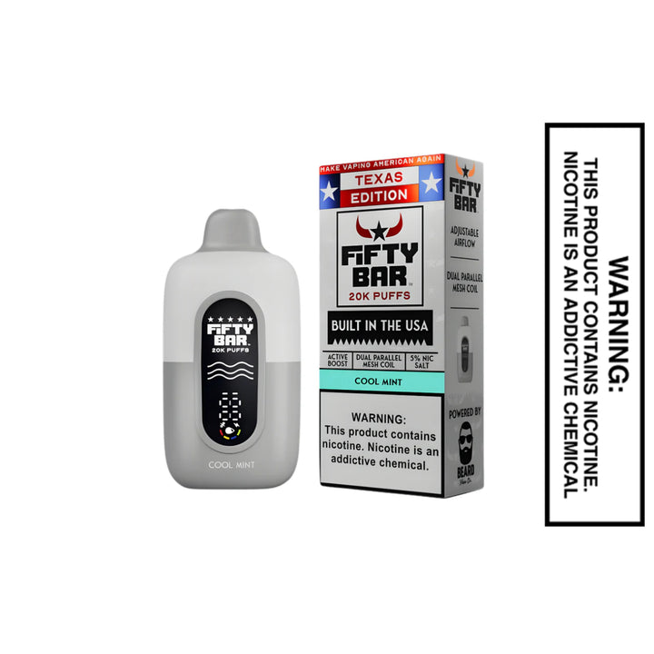 Cool Mint Texas X Fifty Bar 20k Puffs Disposable Vape