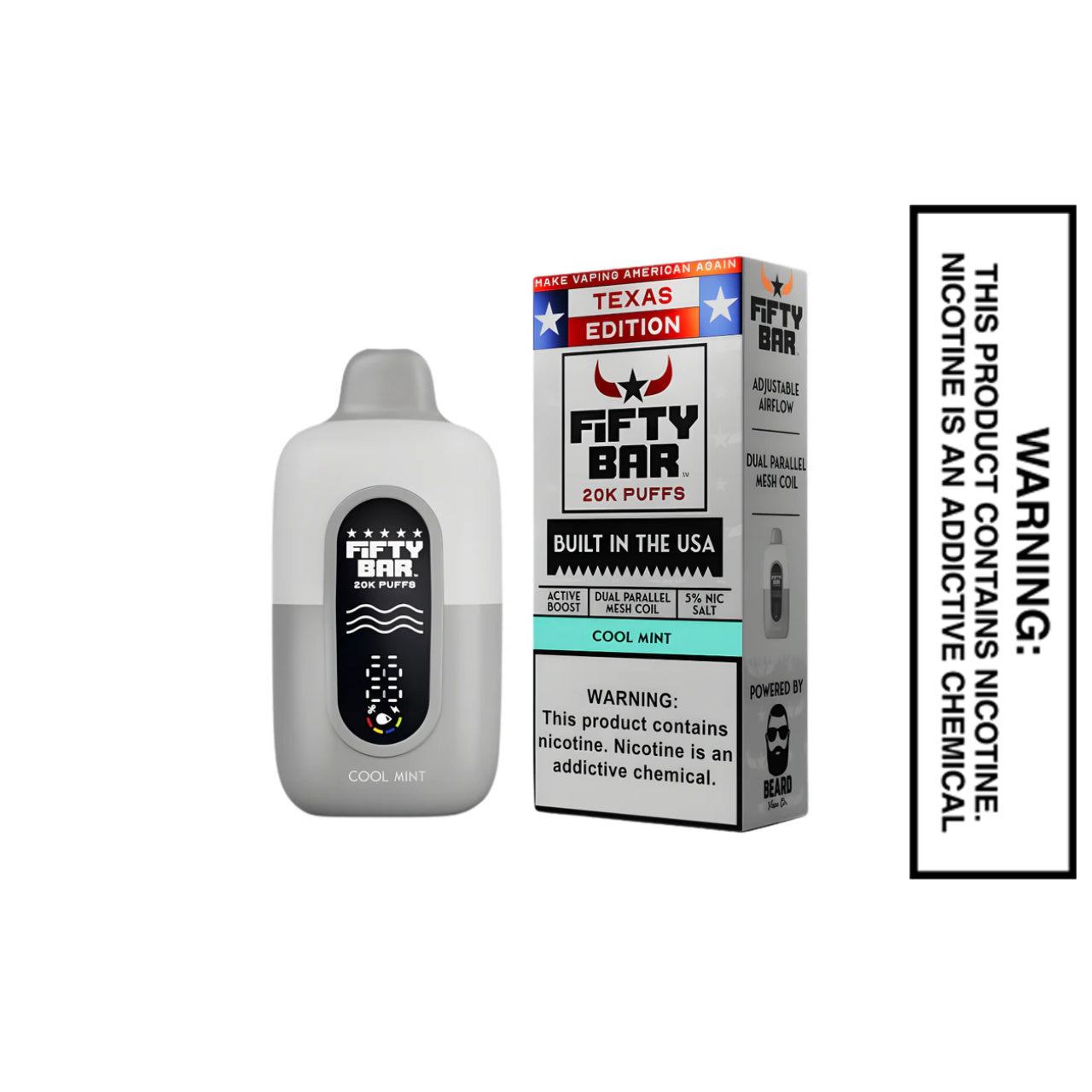 Cool Mint Texas X Fifty Bar 20k Puffs Disposable Vape