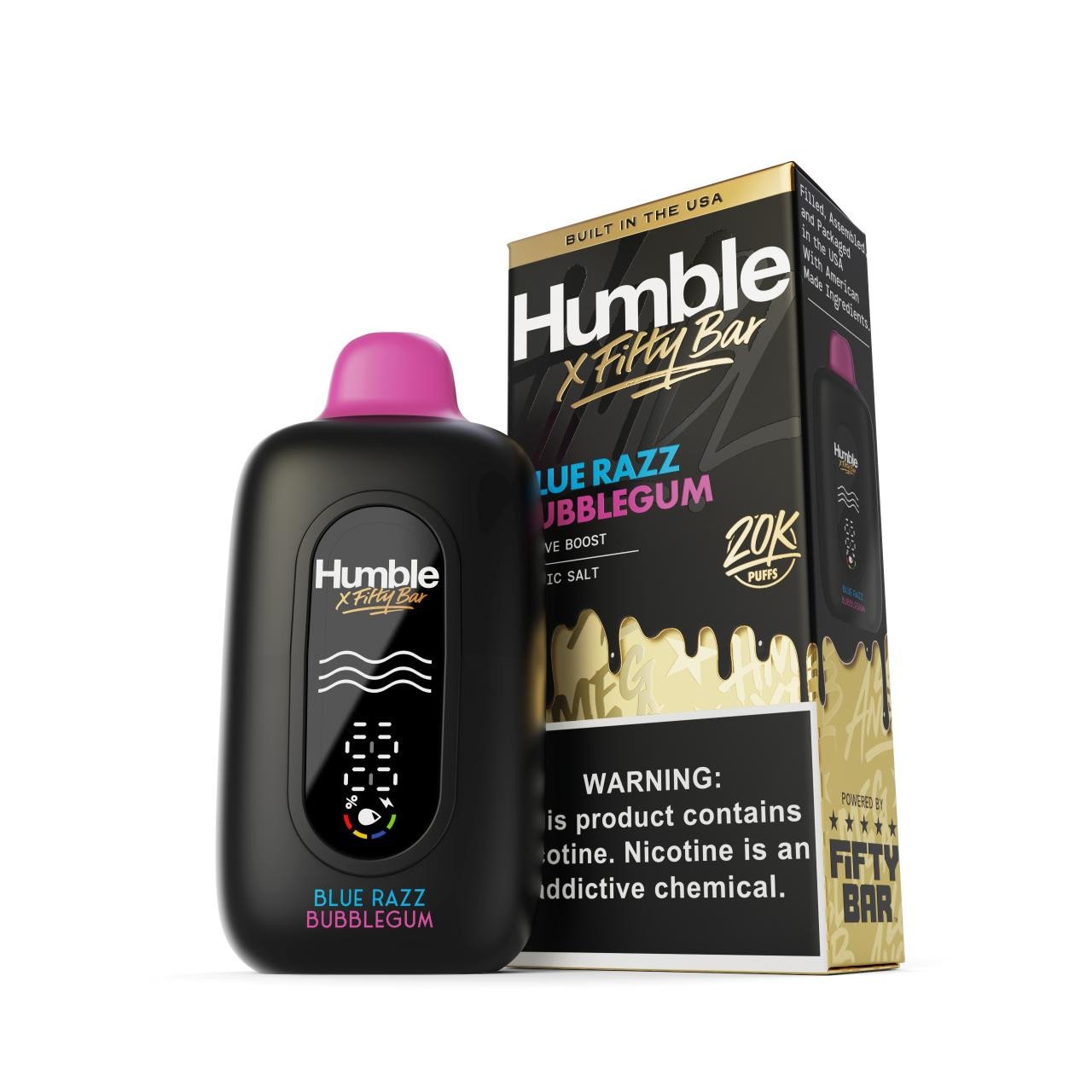 Blue Razz Bubblegum Humble X Fifty Bar 20000 Puffs Disposable