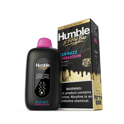 Blue Razz Bubblegum Humble X Fifty Bar 20000 Puffs Disposable