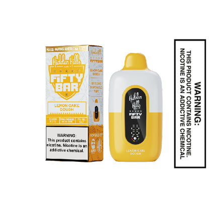 Lemon Cake Dough Hidden Hills x Fifty Bar 20k Puffs Disposable Vape
