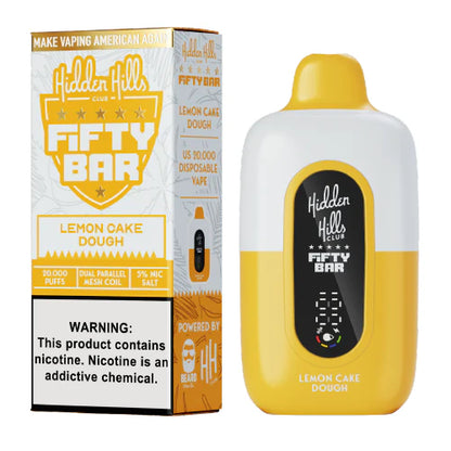 Lemon Cake Dough Hidden Hills x Fifty Bar 20k Puffs Disposable Vape