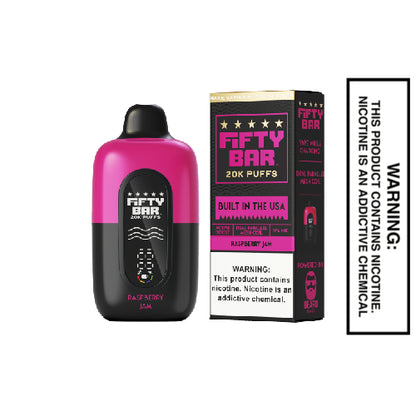 Raspberry Jam Fifty Bar V2 20K Puffs Disposable Vape