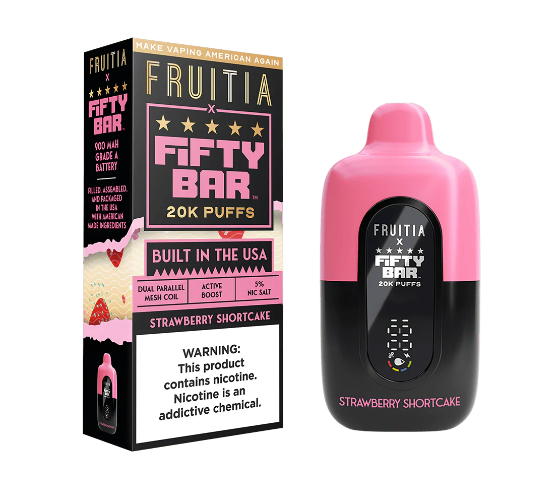 Strawberry Shortcake Fruitia X Fifty Bar V2 20K Puffs Disposable Vape - 18mL