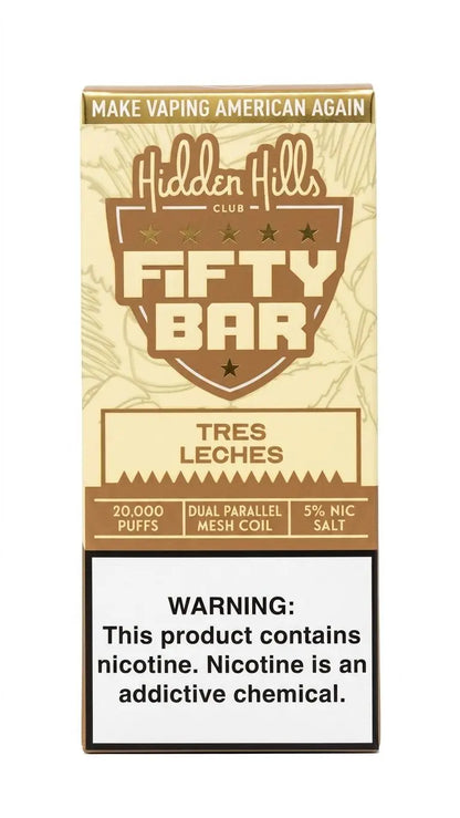 Tres Leches Hidden Hills x Fifty Bar 20k Puffs Disposable Vape