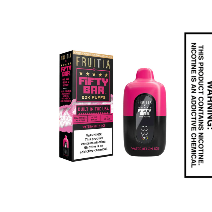 Watermelon Ice Fruitia X Fifty Bar V2 20K Puffs Disposable Vape - 18mL