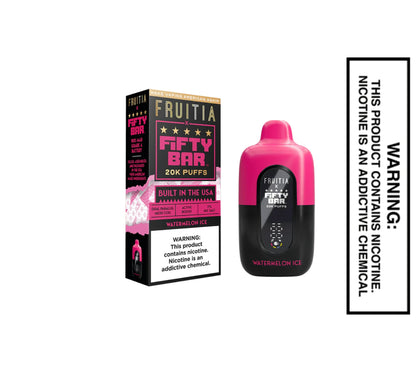 Watermelon Ice Fruitia X Fifty Bar V2 20K Puffs Disposable Vape - 18mL
