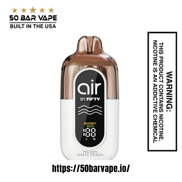 Frozen White Peach Fifty Bar Air 70K Puff Disposable Vape