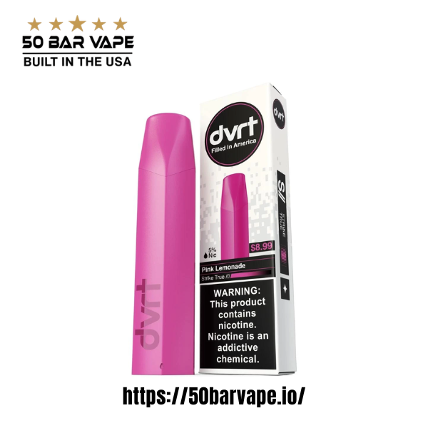 Pink Lemonade Fifty Bar DVRT 2000 Puff Disposable Vape - Image 2