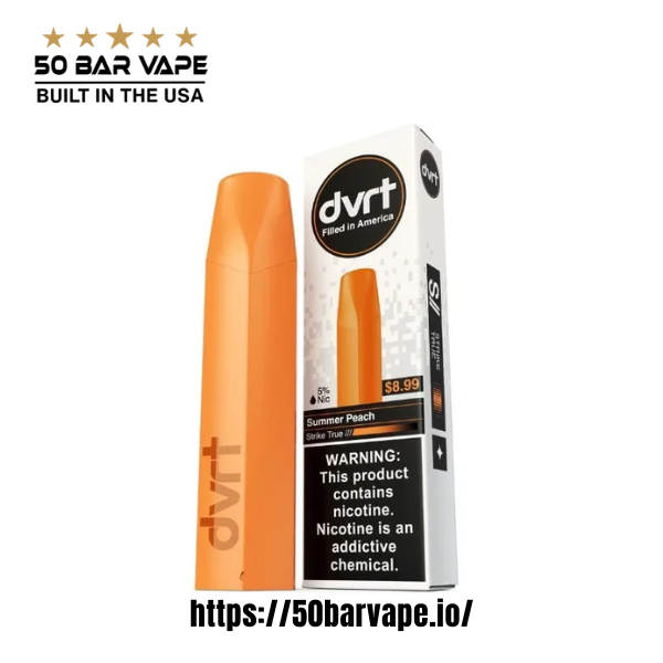 Summer Peach Fifty Bar DVRT 2000 Puff Disposable Vape - Image 2