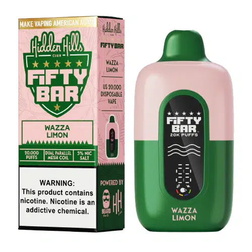 Wazza Limon Hidden Hills X Fifty Bar 20K Puffs Disposable Vape