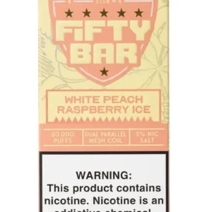 White Peach Raspberry Ice Hidden Hills X Fifty Bar 20K Puffs Disposable Vape